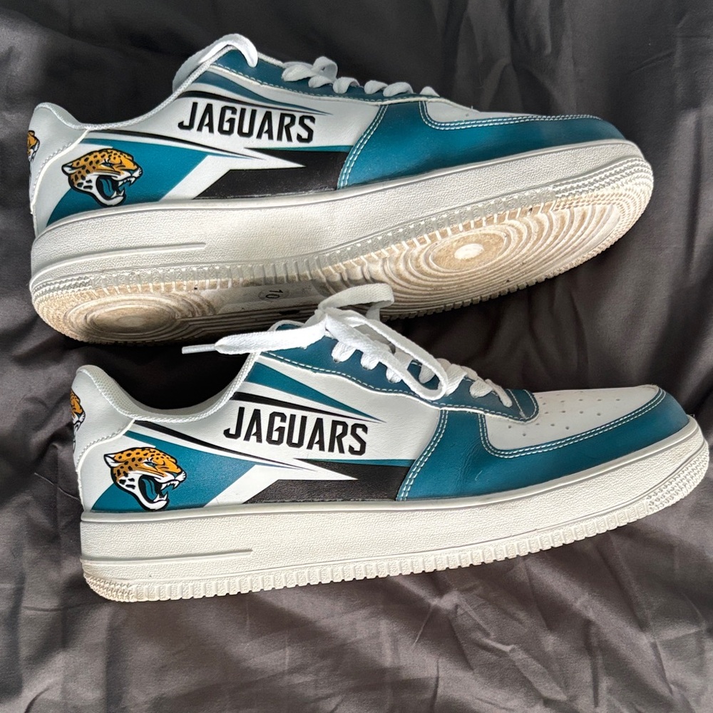 Jaguars Men's Sneakers - Teal and White - Picture 5 of 6
